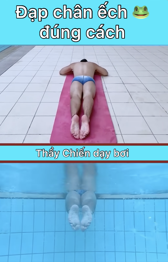 Hướng dẫn tập chân bơi ếch trên cạn